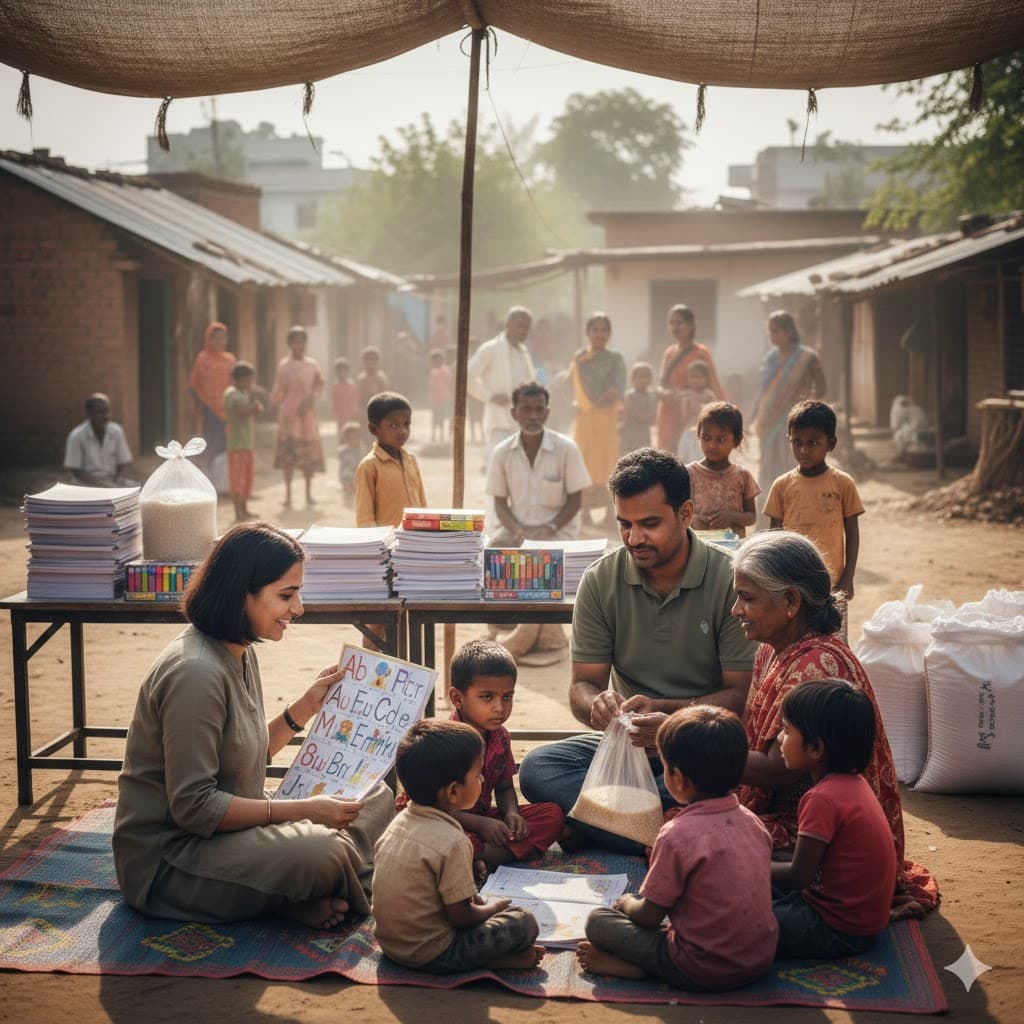 Community receiving aid